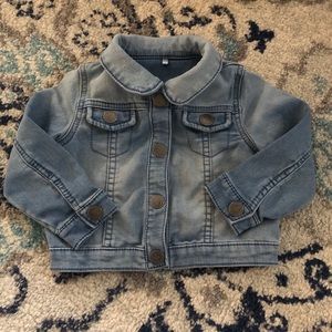 Baby Girl Distressed Jean Jacket w/ Snap Closure